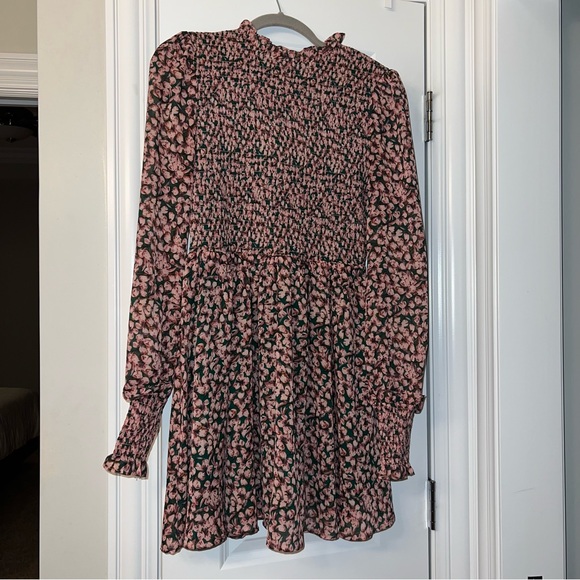 Floral Forever Green and Pink Floral Print Smocked Skater Dress - Picture 12 of 13